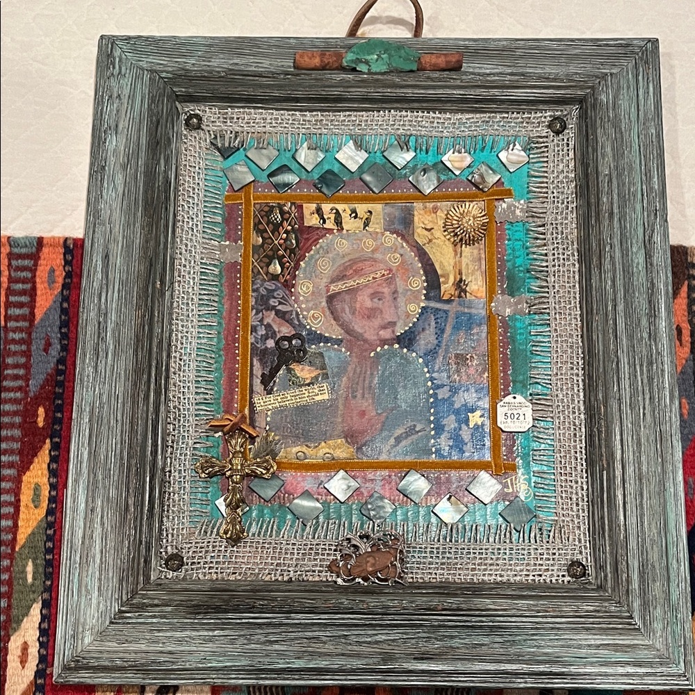 Rustic Multicolor Framed Art Piece